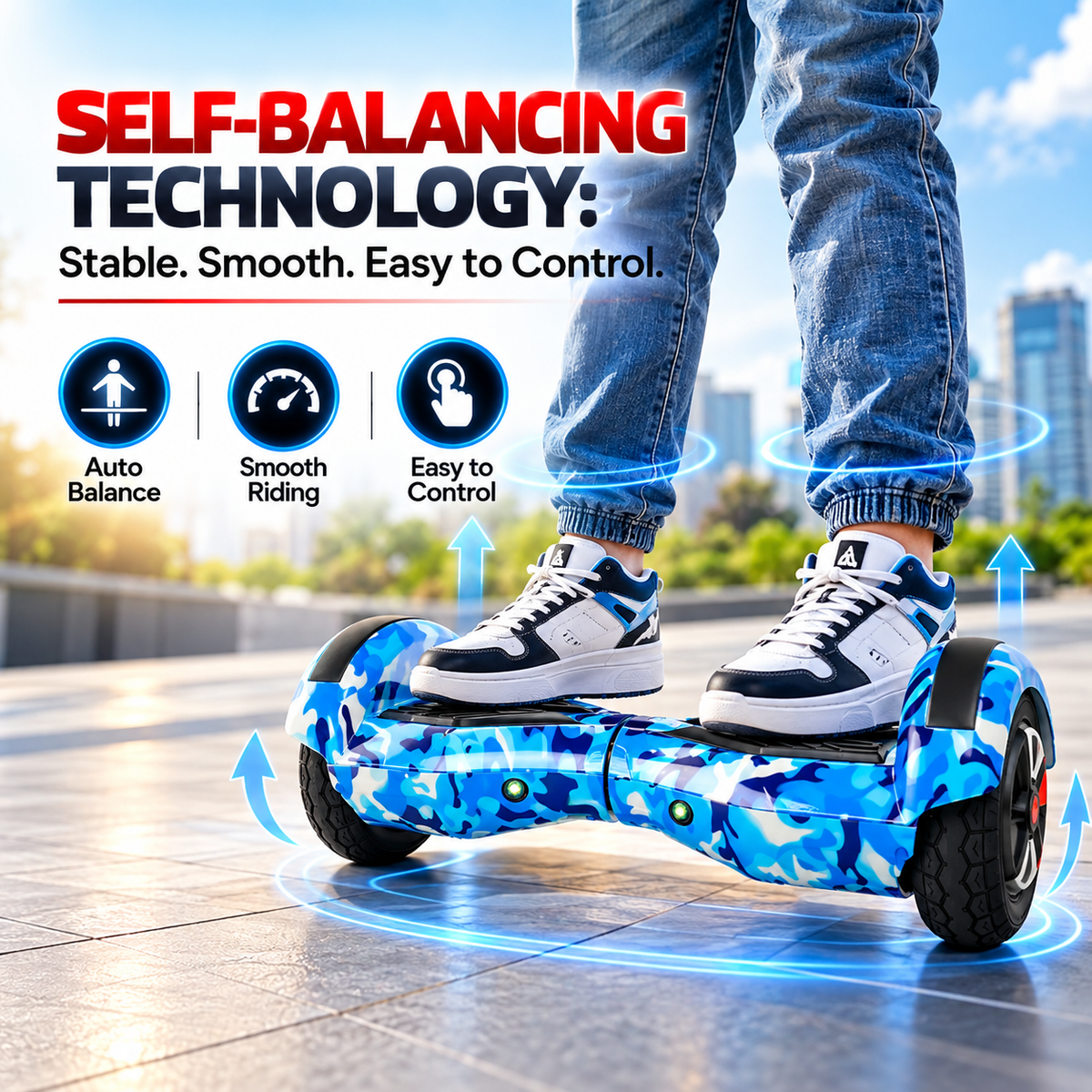 H2 Hoverboard-Blue Military
