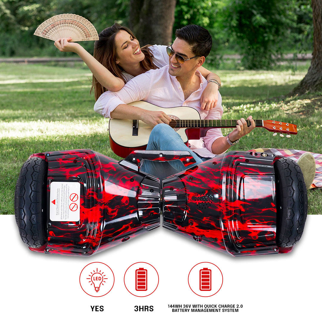 hoverx X8 red fire Hoverboard with bluetooth