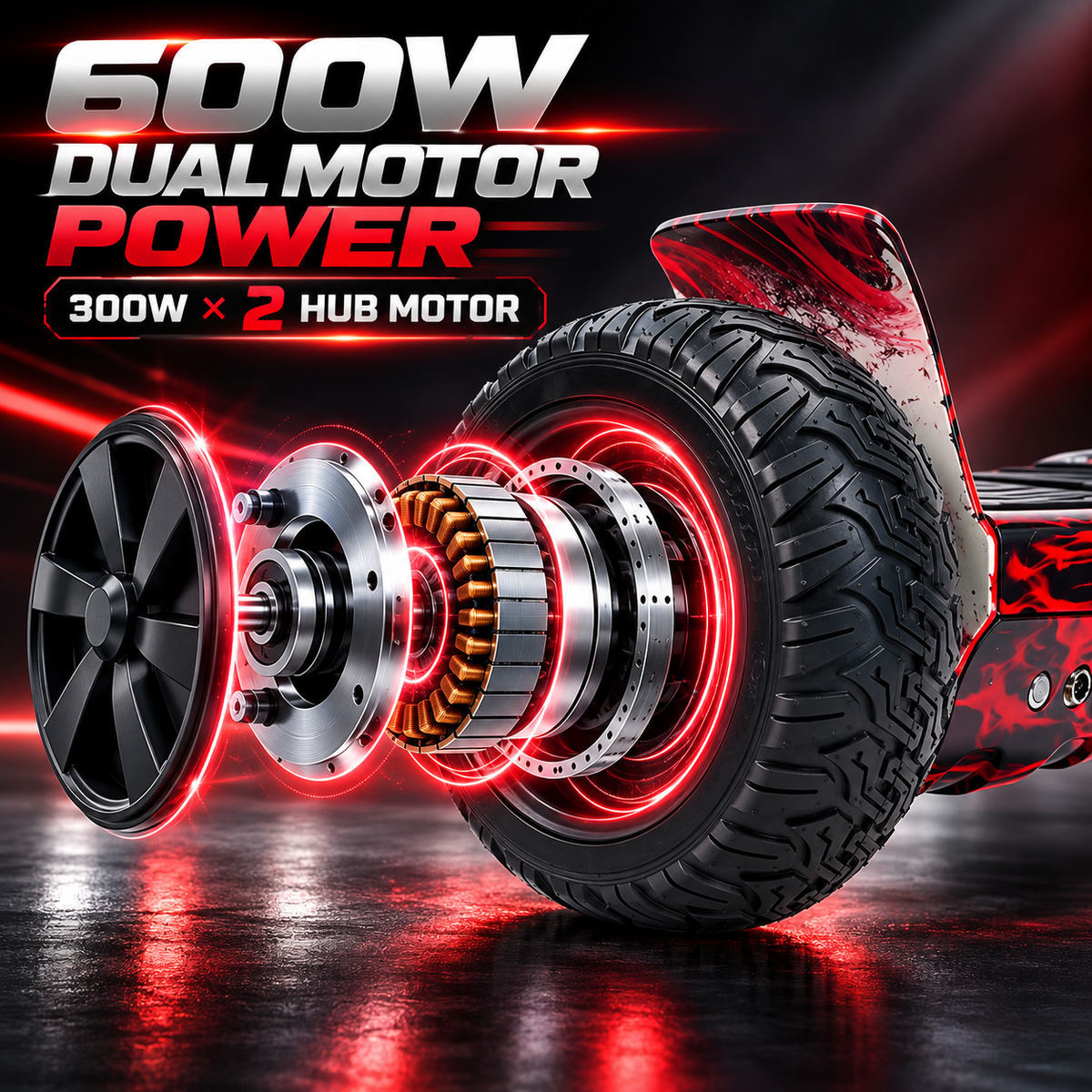 H3 All Terrain Hoverboard (Red Fire)