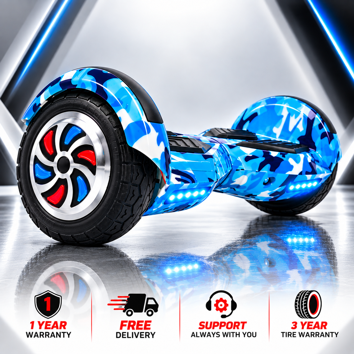 H2 Hoverboard-Blue Military