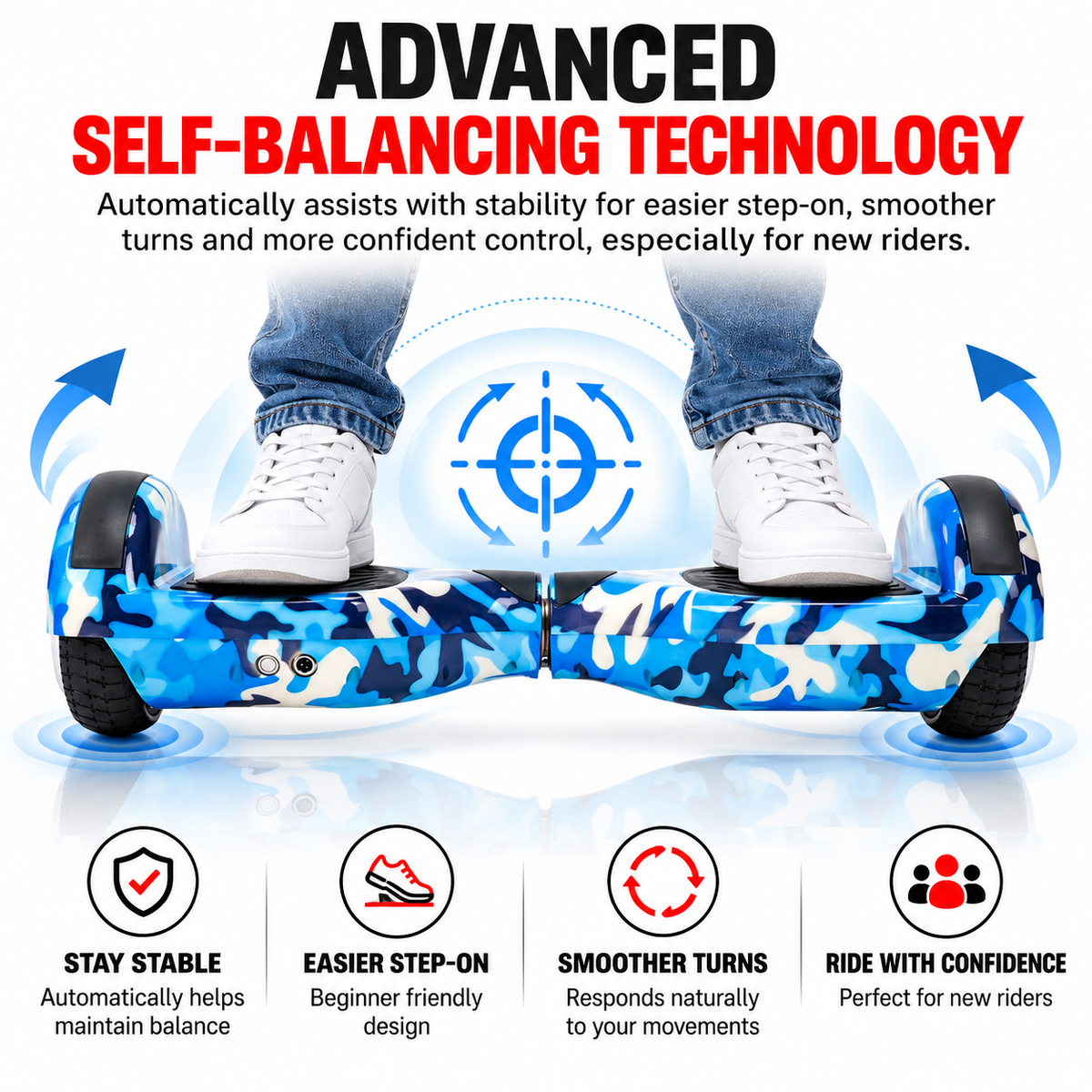 H1 Hoveboard-Blue Military