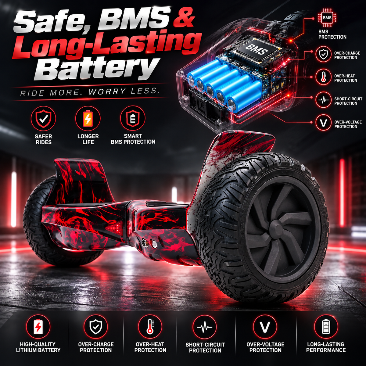 H3 All Terrain Hoverboard (Red Fire)